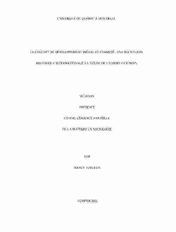 [PDF] Le concept de développement inégal et combiné - Archipel UQAM