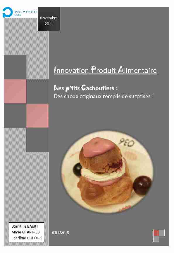 Innovation Produit Alimentaire - Les ptits Cachoutiers