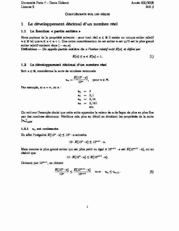 [PDF] 1 Le développement décimal dun nombre réel - IMJ-PRG