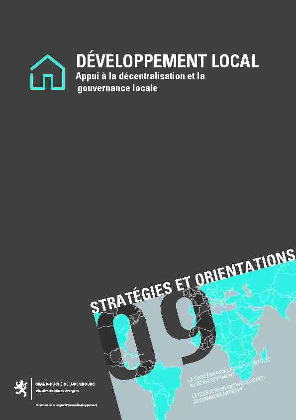 [PDF] DÉVELOPPEMENT LOCAL - Coopération luxembourgeoise