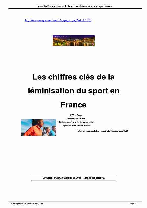 Les chiffres clés de la féminisation du sport en France - EPS