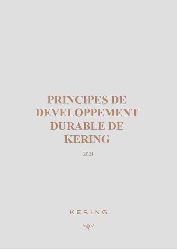 PRINCIPES DE DEVELOPPEMENT DURABLE DE KERING