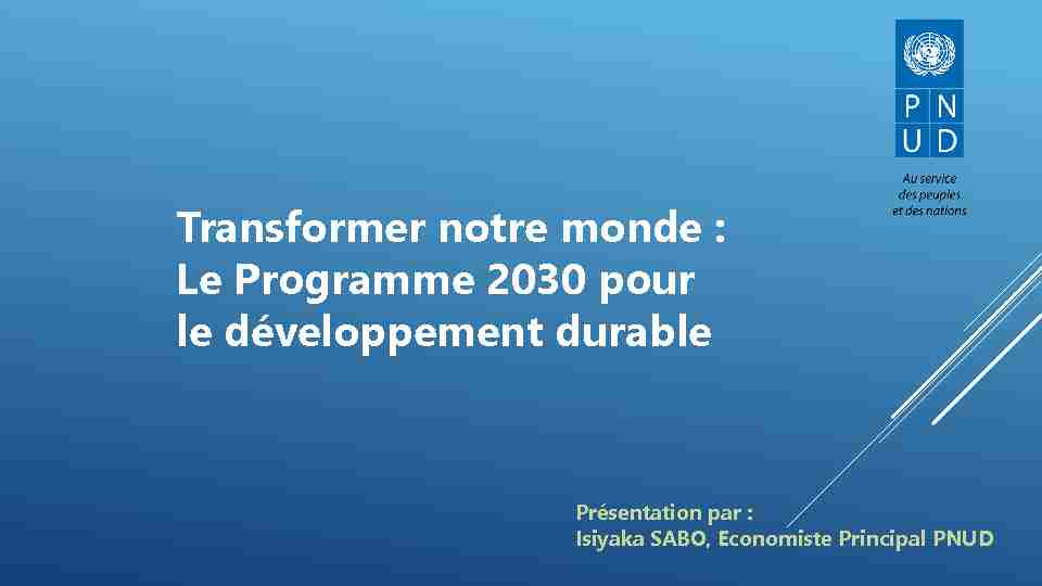 [PDF] Le Programme 2030 pour le développement durable