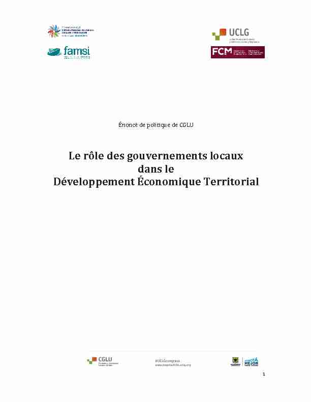 Le rôle des gouvernements locaux dans le Développement