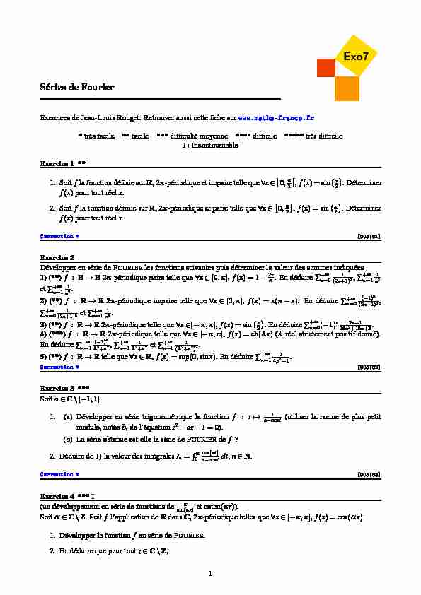 [PDF] Séries de Fourier - Exo7 - Exercices de mathématiques