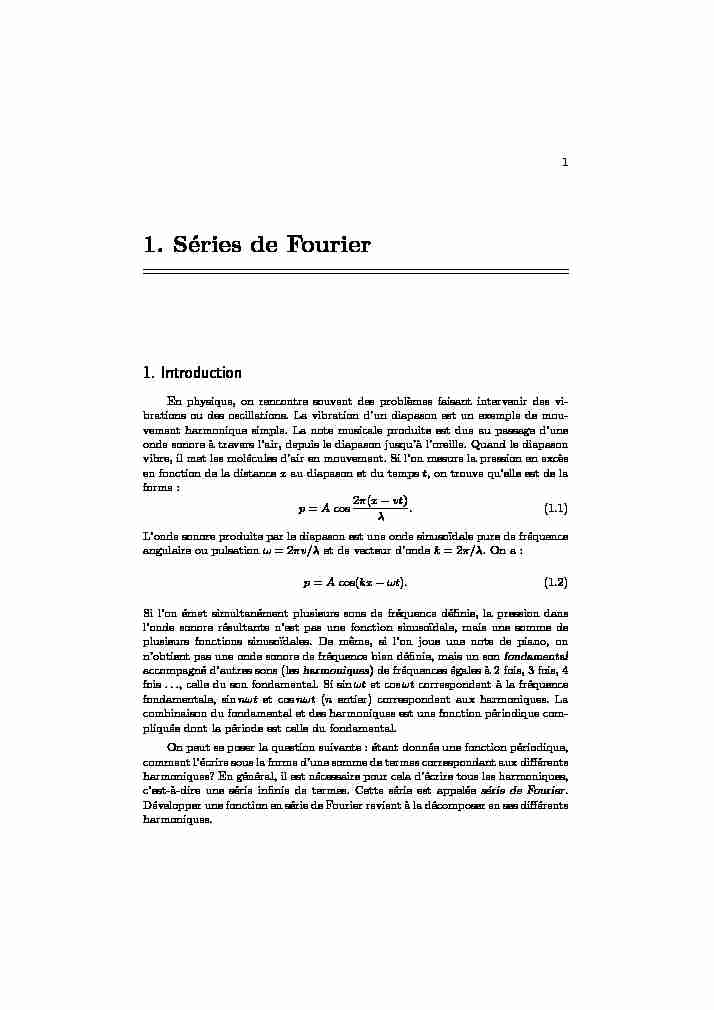 [PDF] 1 Séries de Fourier - lEAMAC