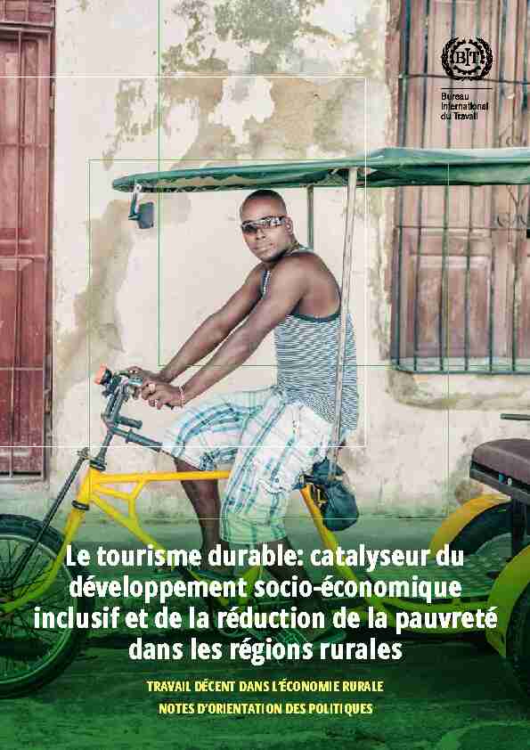 Le tourisme durable: catalyseur du développement socio