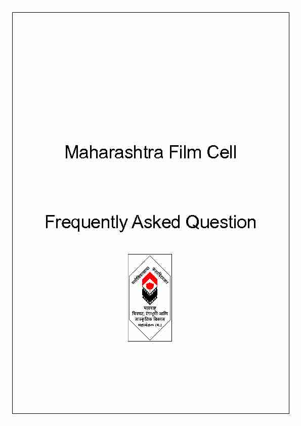 [PDF] Maharashtra Film Cell Frequently Asked Question