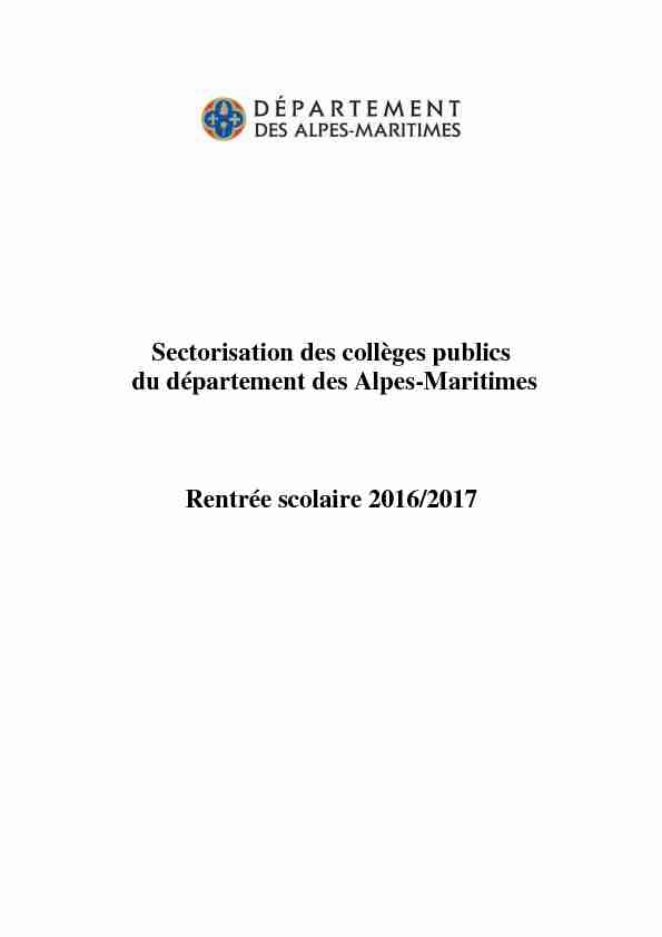 Sectorisation des collèges publics du département des Alpes