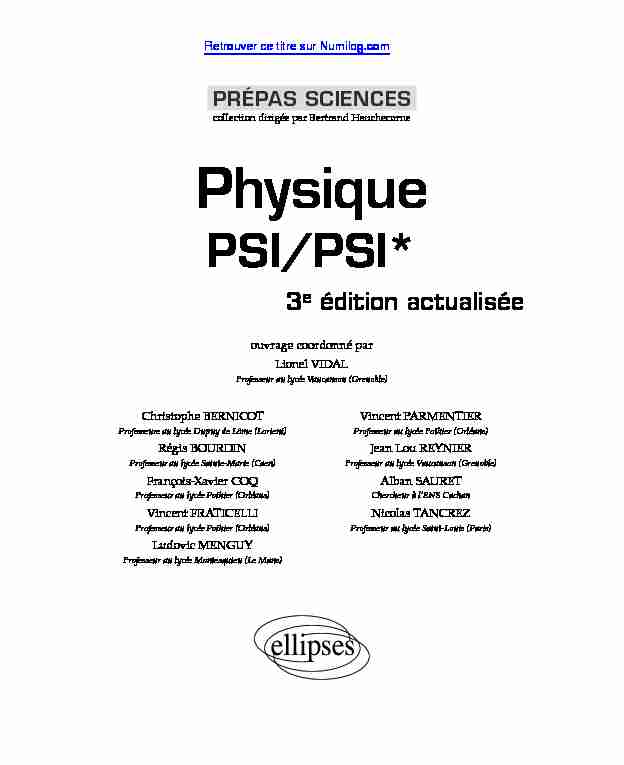 Physique : PSI / PSI*