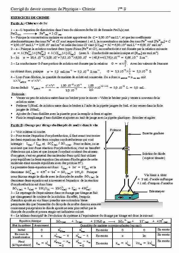 Searches related to devoir commun physique chimie 1ere s avec corrigé PDF