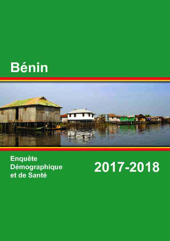 République du Bénin Enquête Démographique et de Santé 2017