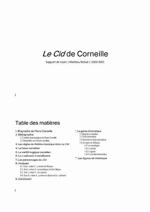 Le Cid de Corneille