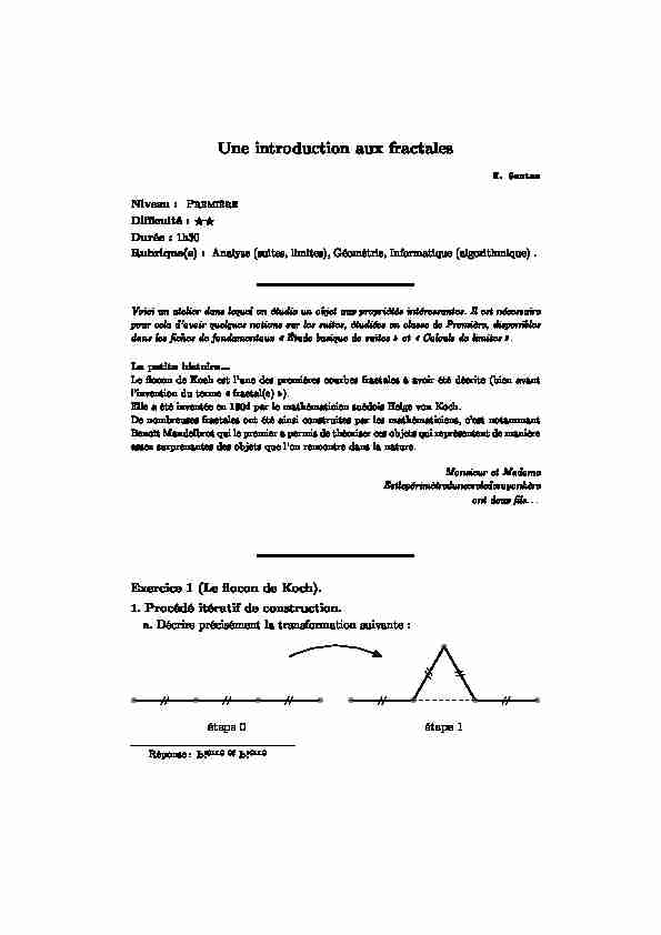 [PDF] Une introduction aux fractales - PAESTEL