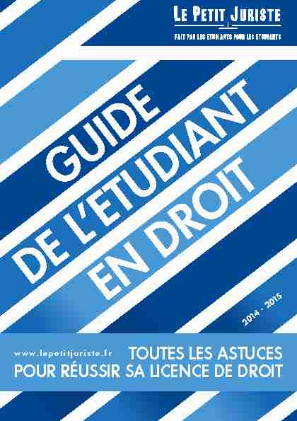 [PDF] GUIDE DE LETUDIANT EN DROIT - Le Petit Juriste