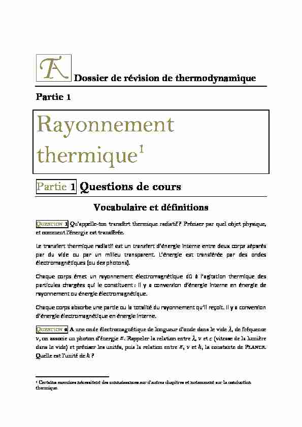 [PDF] Rayonnement thermique - Thierry Albertin