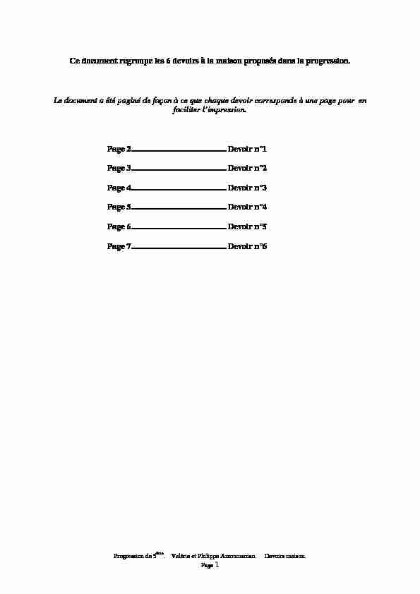 [PDF] Ce document regroupe les 6 devoirs à la maison proposés dans la