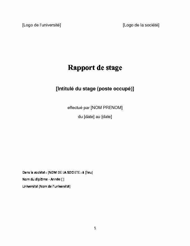 Rapport de stage  Scribbr