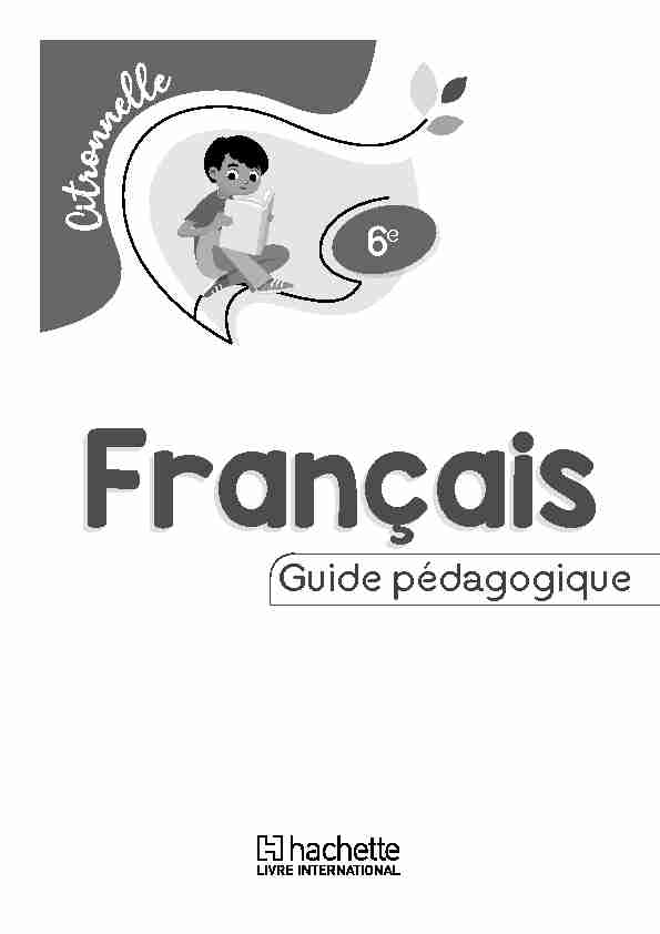 Citronnelle - Guide pédagogique