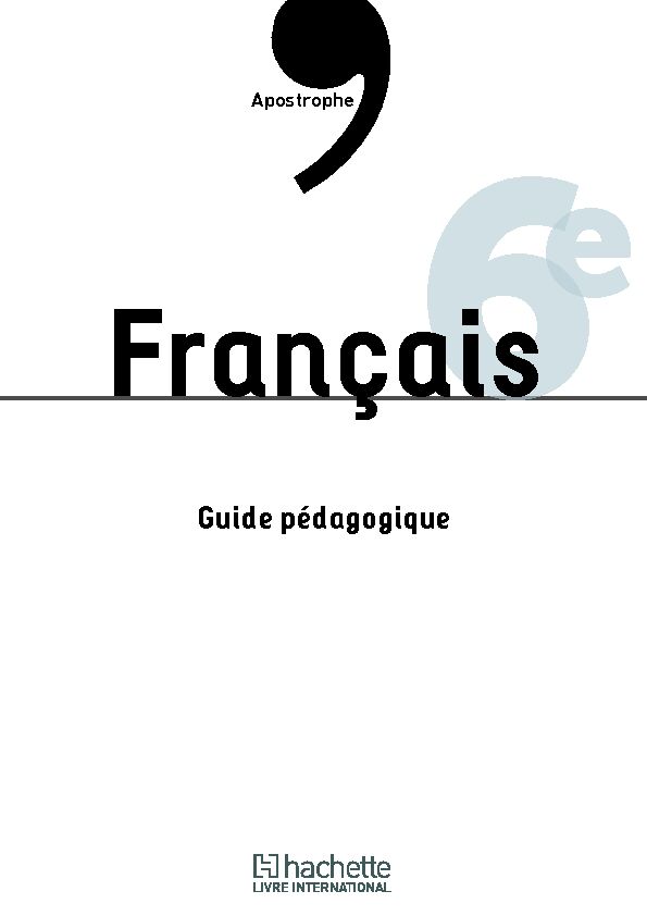 Guide pédagogique - Hachette Livre International
