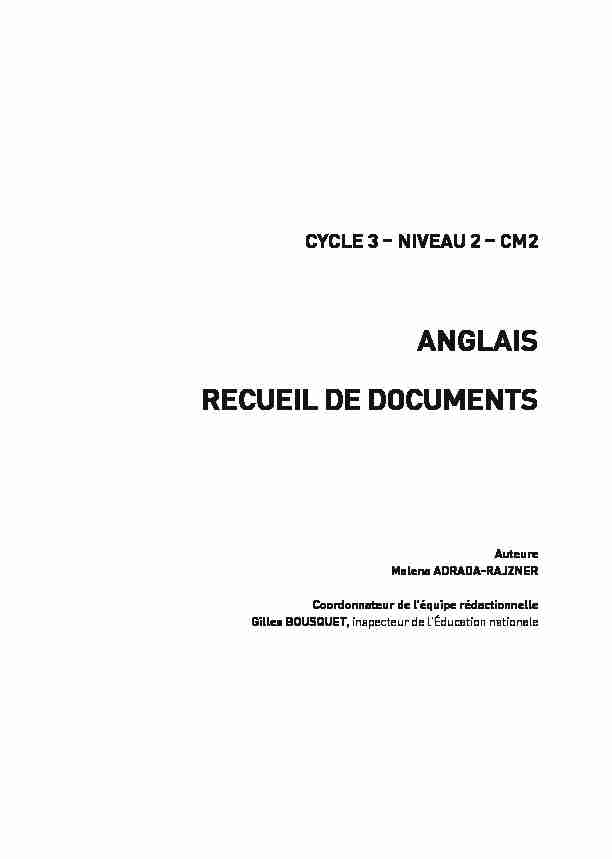 ANGLAIS RECUEIL DE DOCUMENTS