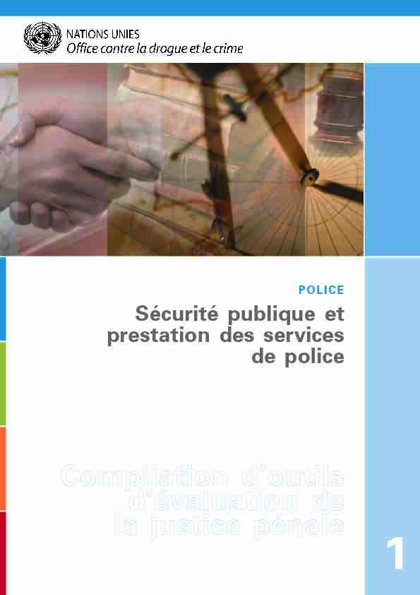 Sécurité publique et prestation des services de police - UNODC