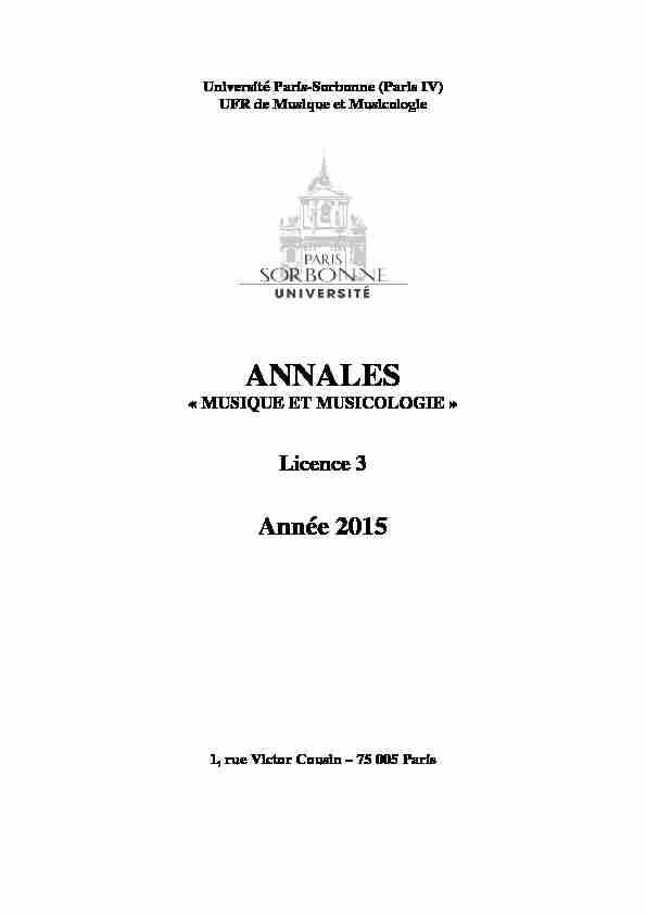 ANNALES 2015 LICENCE 3