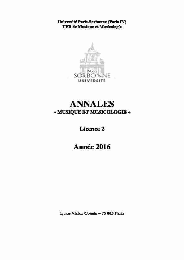 ANNALES 2016 LICENCE 2