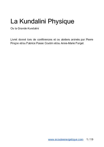 La Kundalini Physique - ecouteenergetiquecom