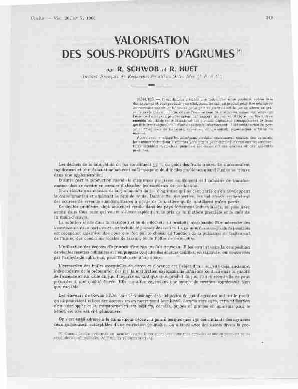 VALORISATIO N DES SOUS-PRODUITS DAGRUMES(*)