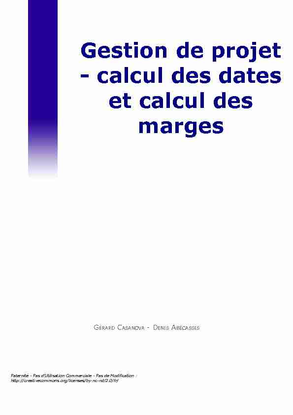 Gestion de projet - calcul des dates et calcul des marges