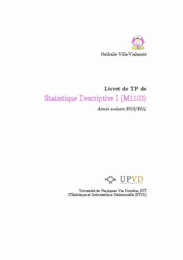 Statistique Descriptive I (M1102)