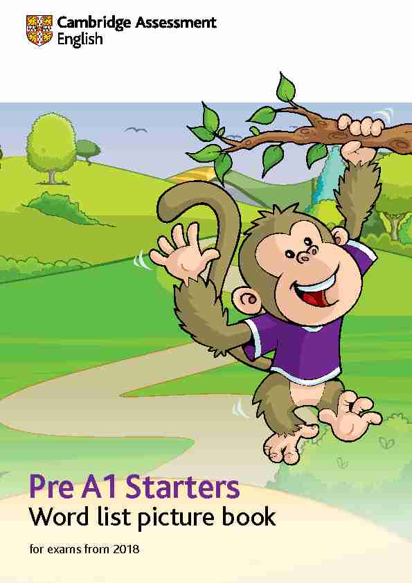Starters Word List Picture Book - Cambridge English