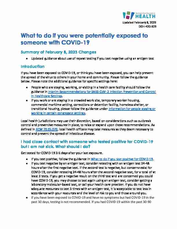 What to do if you were potentially exposed to someone with COVID-19