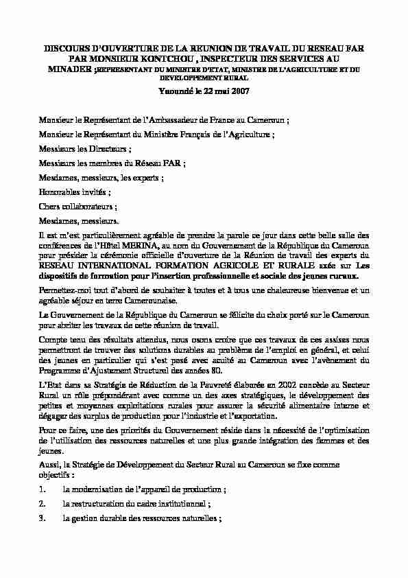 Searches related to exemple de discours douverture dune réunion pdf PDF