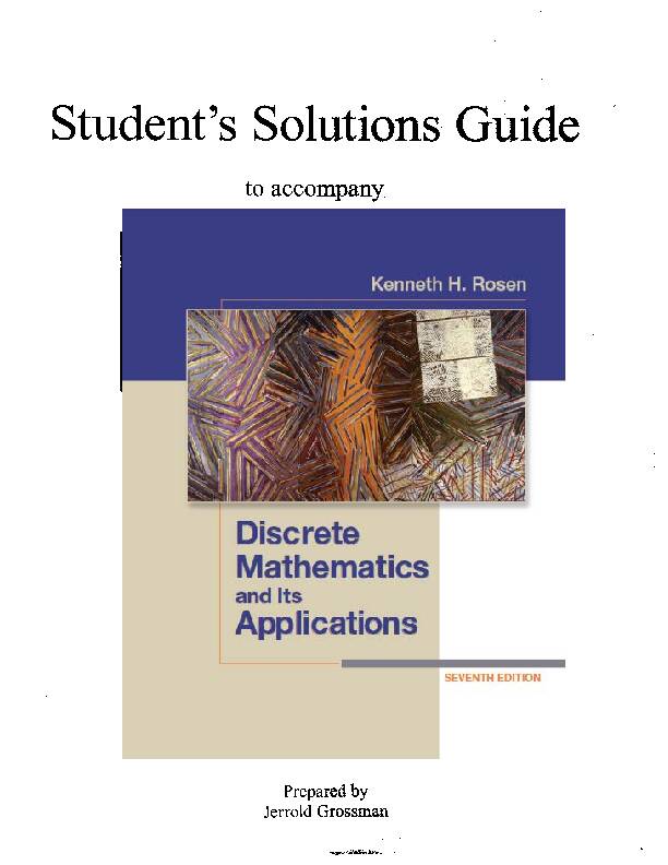 Students Solutions Guide