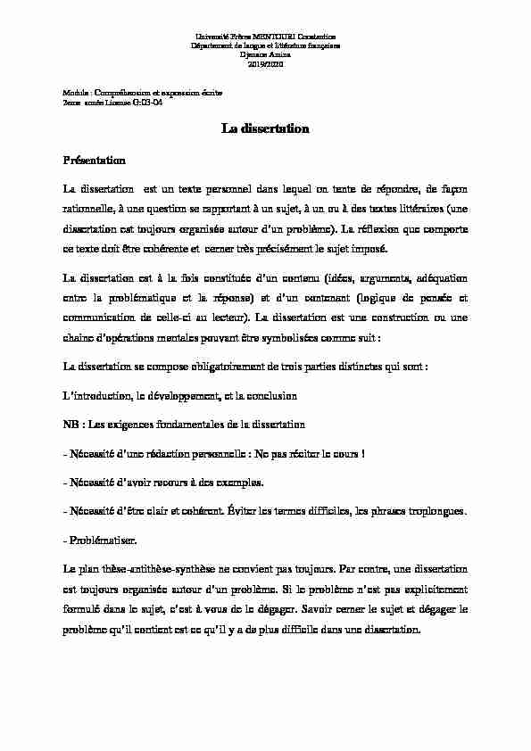 [PDF] La dissertation