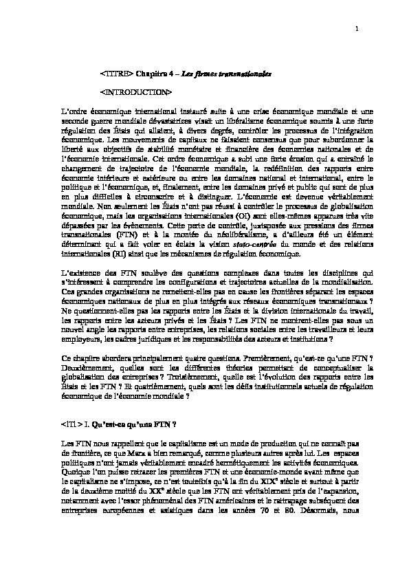 [PDF]  Chapitre 4 – Les firmes transnationales - CEIM-UQAM