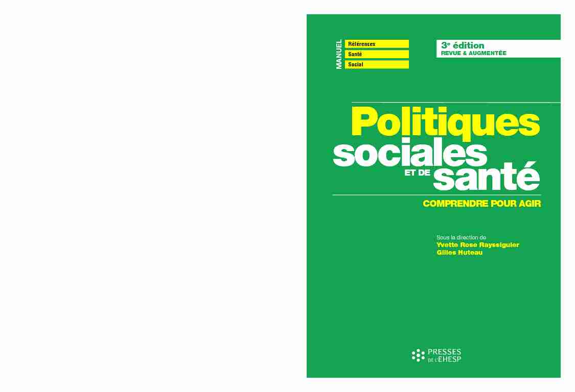 [PDF] Politiques sociales et de santé - Presses de lEHESP