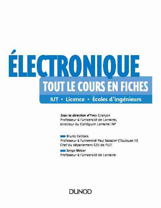 [PDF] Électronique - Tout le cours en fiches - Dunod