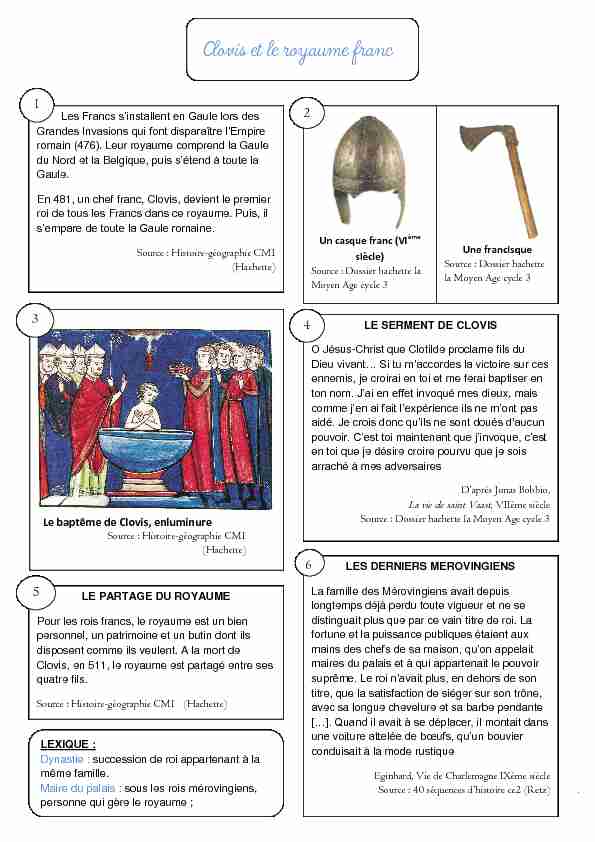Moyen Age.pdf - Clovis et le royaume franc