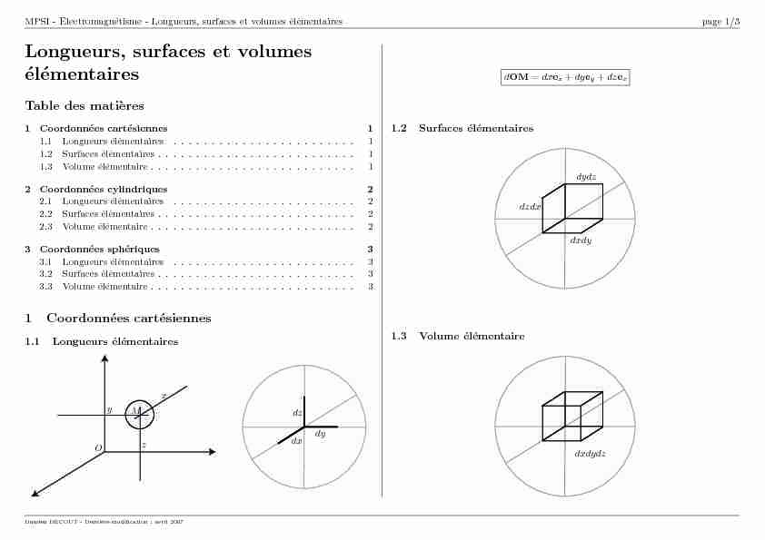 [PDF] Longueurs surfaces et volumes élémentaires