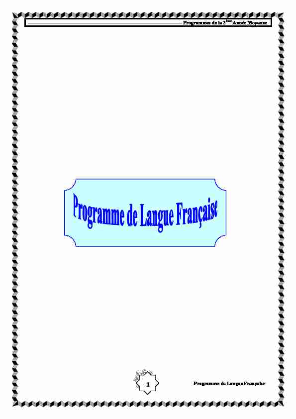 Programmes de la 3ème année moyenne: programme de langue