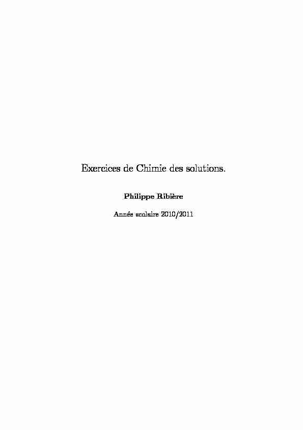 [PDF] Exercices de Chimie des solutions