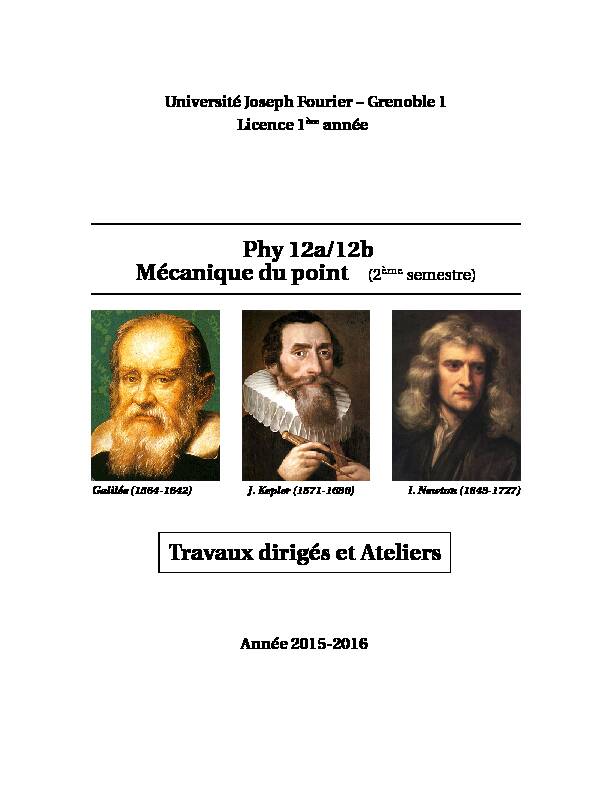 [PDF] Phy 12a/12b Mécanique du point (2 - LPSC Grenoble