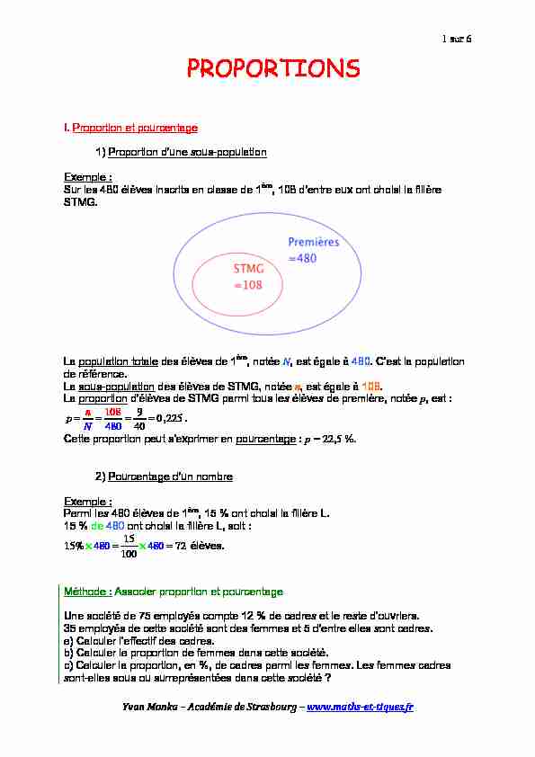 [PDF] PROPORTIONS - maths et tiques