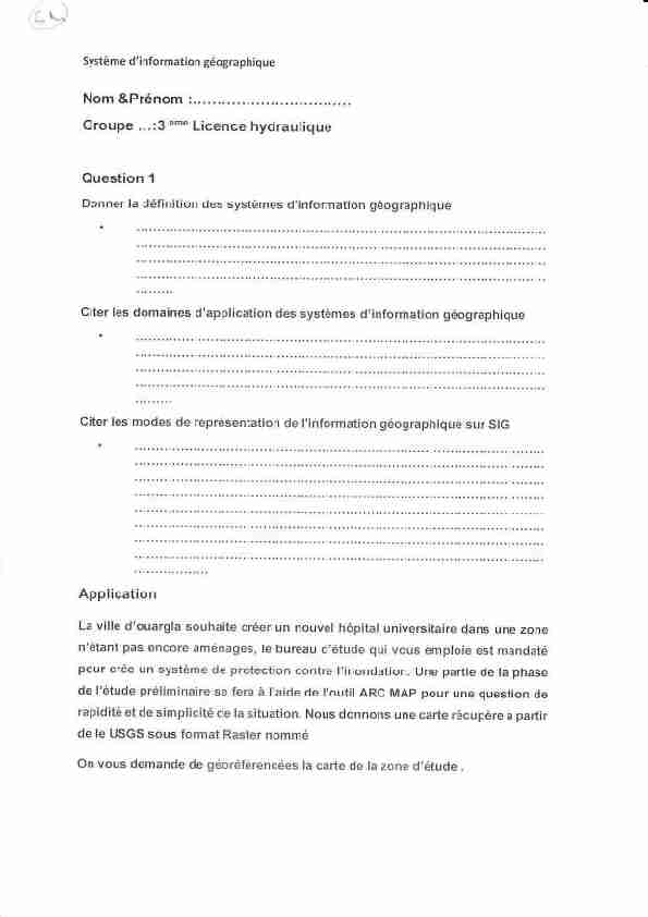 [PDF] 3 eme Licence hydraulique Question 1 Application