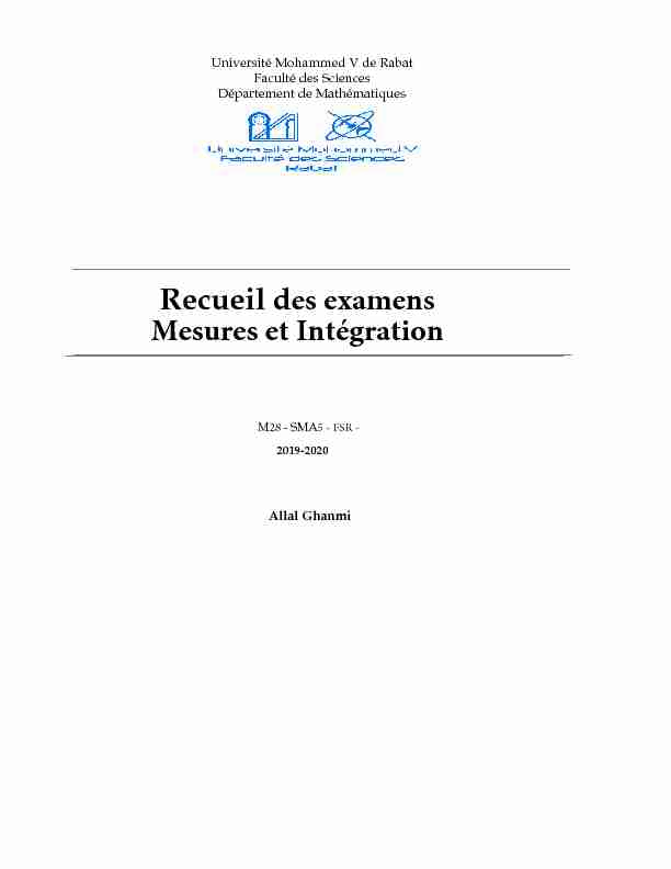 [PDF] Recueil des examens Mesures et Intégration