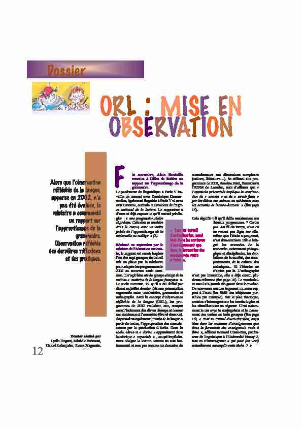 ORL : MISE EN OBSERVATION - SNUipp 92