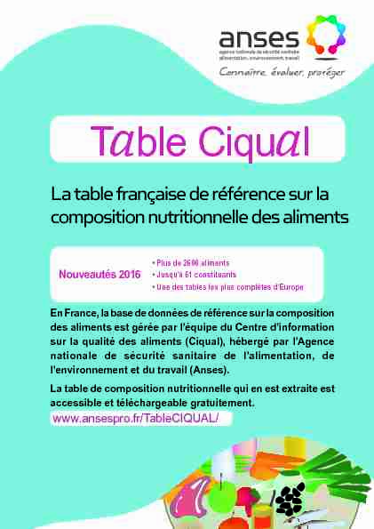Table Ciqual